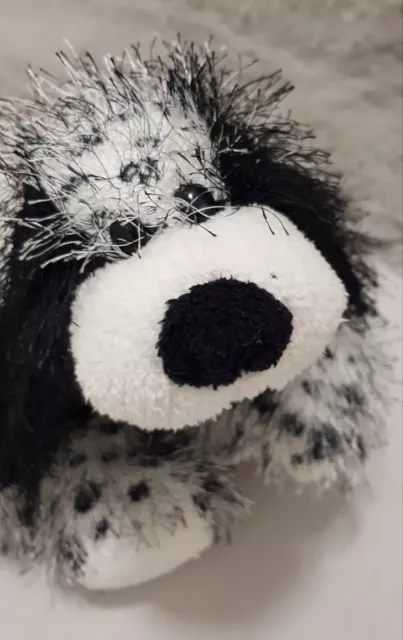 Ty Beanie Babies Dog The Punkies Collection Puppy 8 " Black White Spots  2002