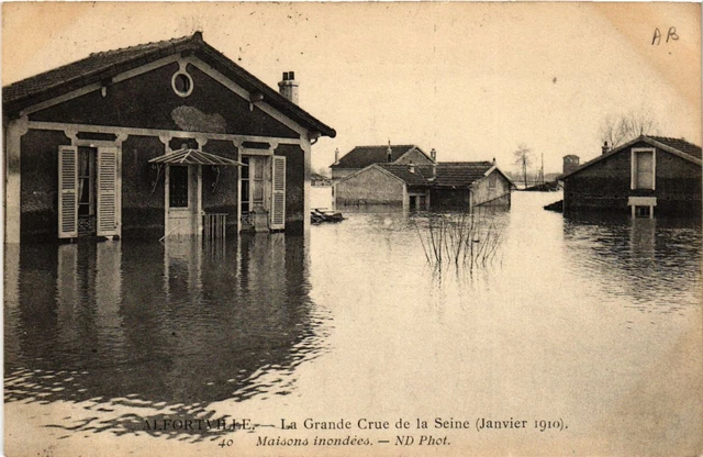 CPA ALFORTVILLE - La Grande Crue de la Seine (Janvier 1910) - Maisons (659684)