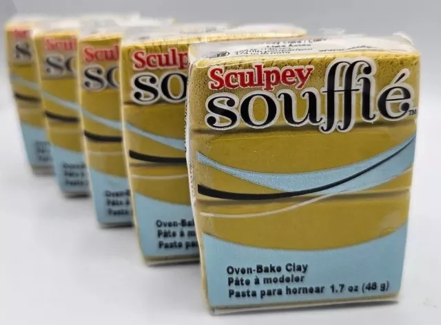 Sculpey Polyform Souffle Oven Bake Polymer Clay Blocks 48g -Key Lime 5PK