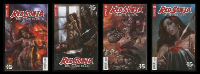 Red Sonja Birth of the She-Devil Comic Set 1-2-3-4 Lot A Dynamite Sword Sorcery