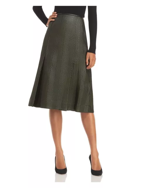 3.1 PHILLIP LIM Womens Green Pleated Below The Knee Wear To Work A-Line Skirt 2
