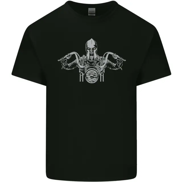 T-shirt top da moto Spartan Biker da uomo cotone