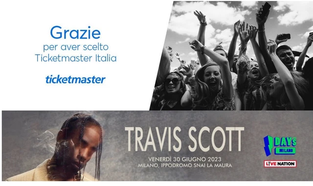 BIGLIETTI TRAVIS SCOTT  30/06 Ippodromo Snai La Maura Milano ROSSO E GIALLO