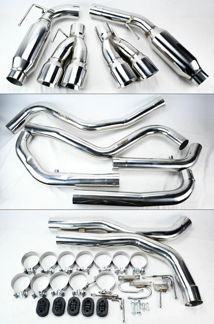 Quad Tip True Dual Exit Header Back Exhaust for LS1 LS6 Camaro Firebird 98-02