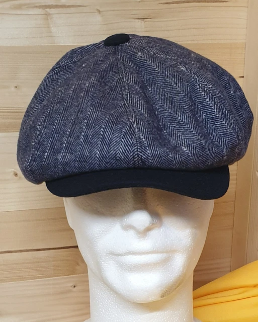 Béret Plat Homme En Laine Et Polyester - Taille 57, Motif Carreaux, Doublure Matelassée - Neuf Avec étiquettes