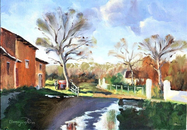 PINTURA AL OLEO ORIGINAL de BERRUGUETE “Luz clara de noviembre” Oil painting, AR