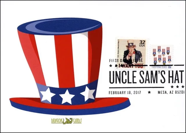 Sc. 5174 Uncle Sam’s Hat Dragon Cards Combo FDC