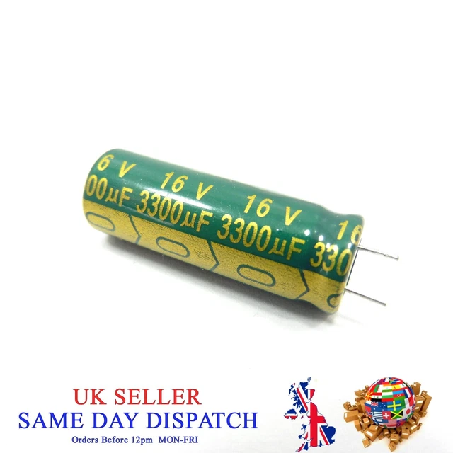 Radial Aluminium Electrolytic Capacitor Green Gold 3300uF 16V 105°C