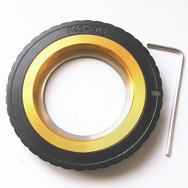 Anillo adaptador de enfoque preciso M42 lente a Canon EOS EF para cámaras réflex