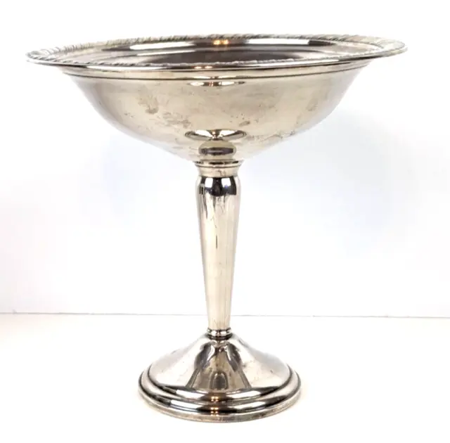 Sterling Silver 6.5" Footed Pedestal Compote Gadrooned Edge Candy Dish Very Good