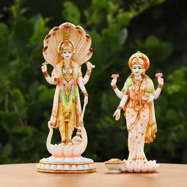 SEIGNEUR VISHNU LAKSHMI Idole Narayana Laxmi Figurine Satyanarayan 
