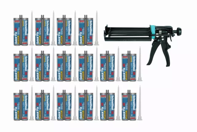 Set: 1 Pistole+ 16x Soudal Schnellfest 2K 210ml Zargenschaum Türschaum Schaum