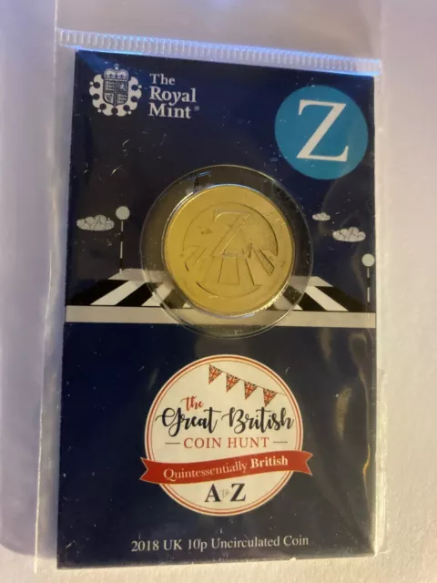 2018 Z ZEBRA CROSSING 10p A -Z ALPHABET UNCIRCULATED CARDED SEALED COIN HUNT  Z