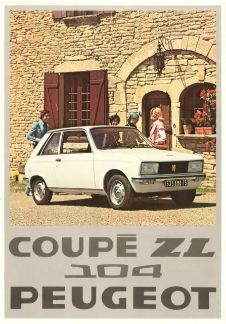 Catalogue prospekt brochure Peugeot 104 ZL 1976 FR