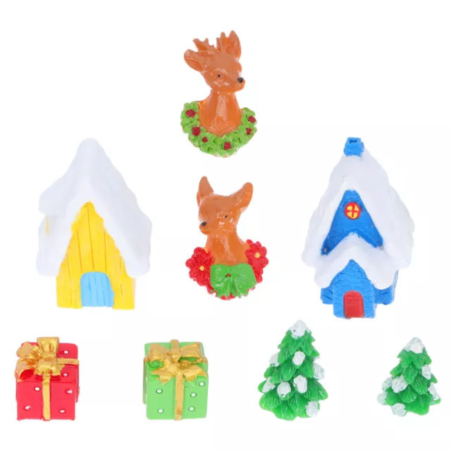 8 pz statuetta renna scatola regalo decorazione natalizia per acquario