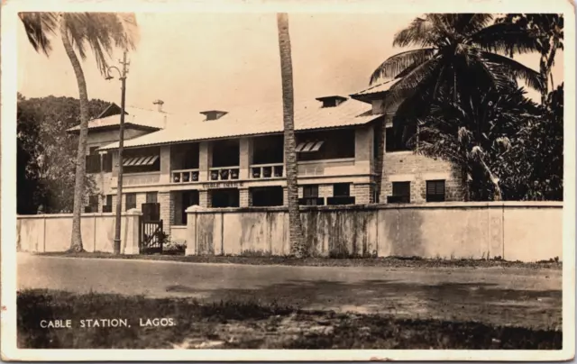 Nigeria Cable Station Lagos Vintage RPPC C064