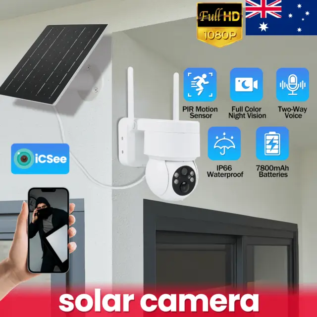 Outdoor Wireless Solar Security IP Camera Battery Powered WiFi CCTV PTZ Camera