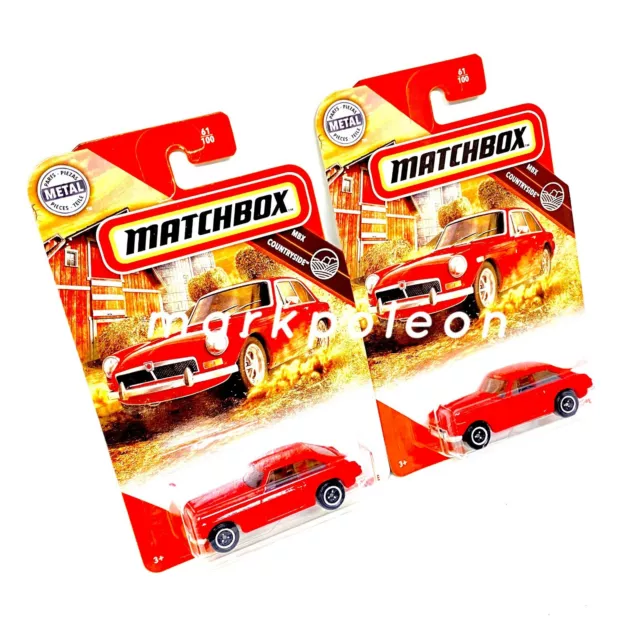 Matchbox MBX 1971 MG MGB Coupe Set of 2 Red Countryside Motor UK
