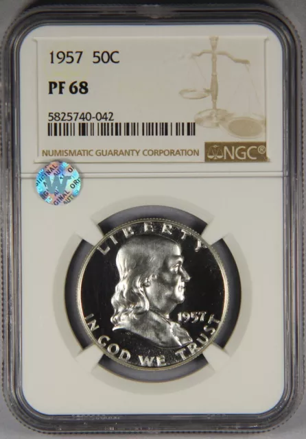 1957 Franklin Half Dollar NGC PF68 Proof 50C