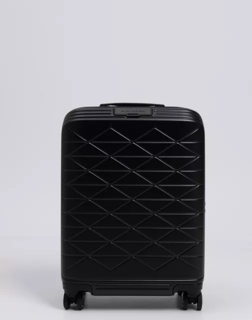 RRP€300 PIQUADRO Black Spinner Suitcase Cabin Size CONNEQU Device TSA Lock