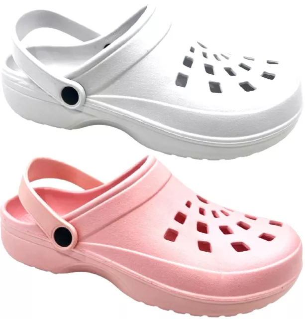 New Ladies Womens Garden Nursing Beach Clogs Flat Mules Sandals Shoes Size 7-10