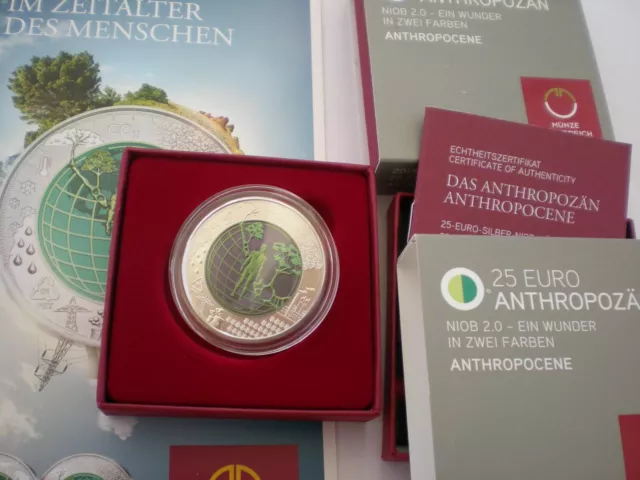 5  x 25 Euro Niob  2018  Anthropozän