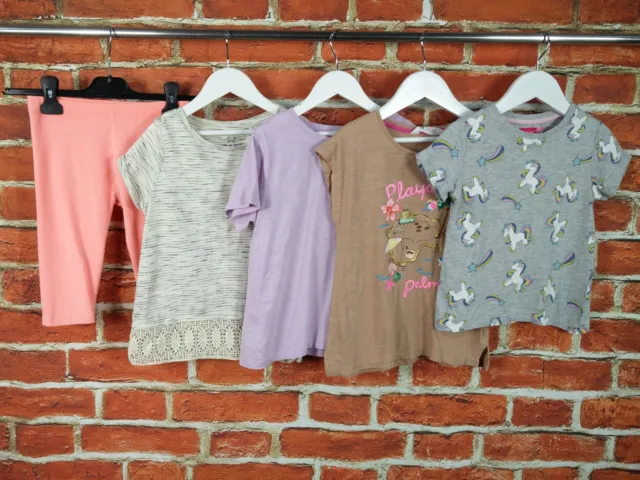 Girl Bundle Age 5-6 Years Next H&M Lily & Dan T-Shirts Shorts Unicorn Kids 116Cm