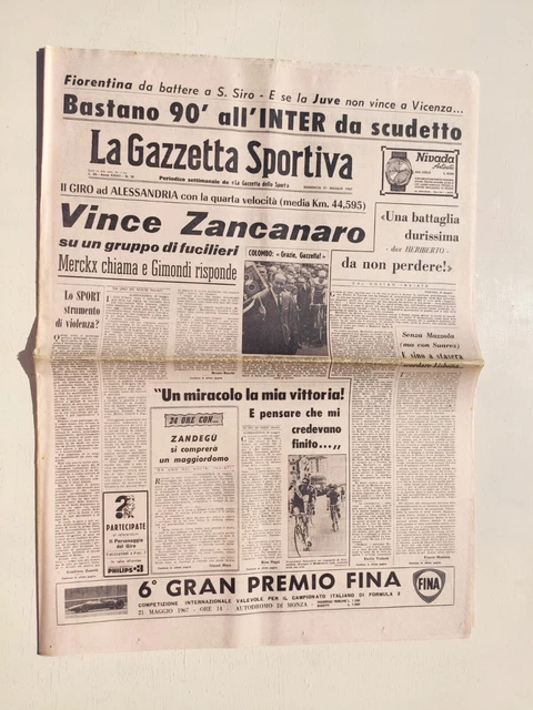 Gazzetta Dello Sport 28 Mai 1992 – Indurain & Chiappucci – Italie Suède U21 – Quotidien Vintage