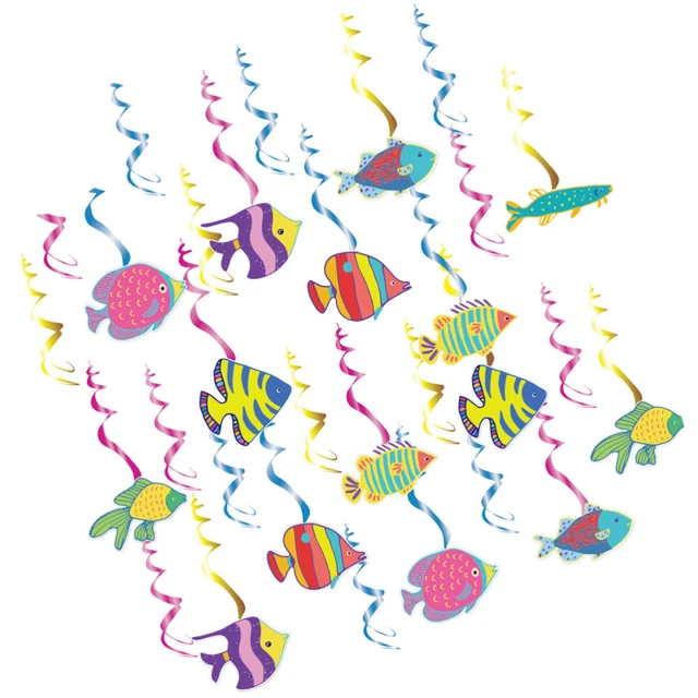 1 Juego de Adorno Colgante Serie de Peces Tropicales Decoración Creativa Remolino Colgante