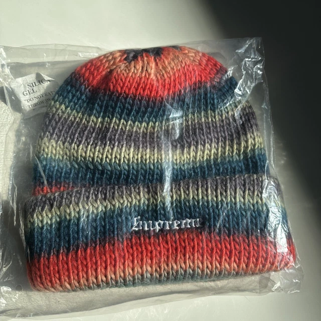 Supreme Ombré Striped Beanie Navy FW22 Box Logo New York 2022 Brand New
