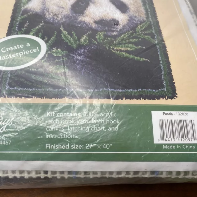 Kit de alfombras Craftways Panda Bear con pestillo 40"" x 27"" nuevo caja abierta #132820 3