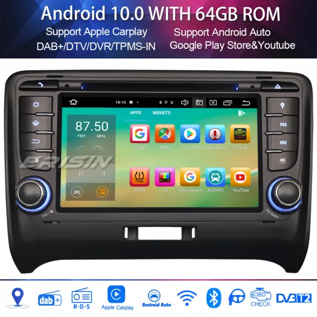 Octa Core Android 11 DAB+Autoradio Carplay WIFI for AUDI TT MK2 Bluetooth DSP