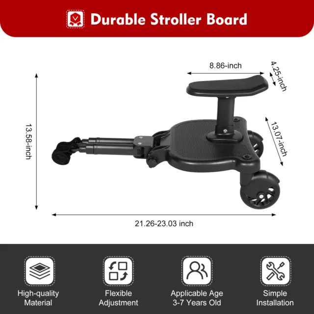 25 kg universal Buggy Board Kiddyboard con asiento estribo para cochecito NUEVO DE 3