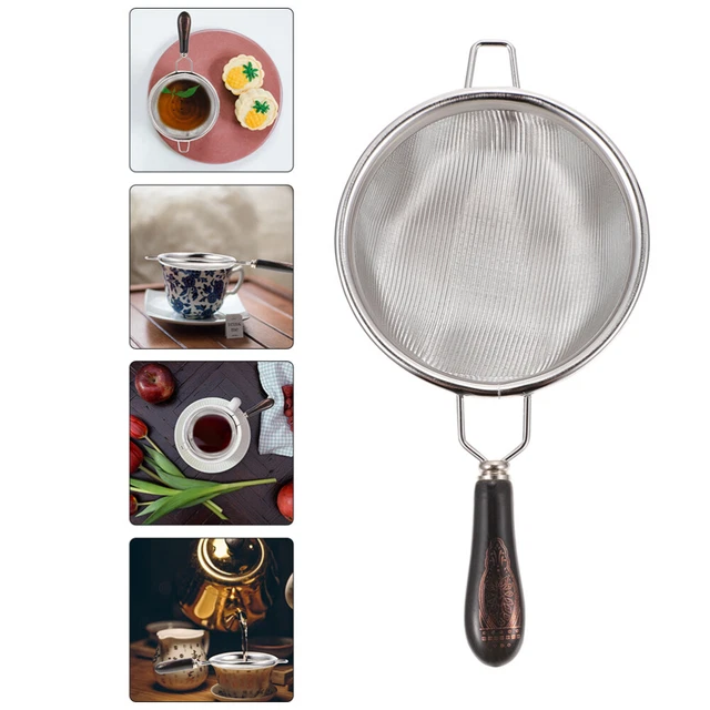 TEA STRAINER ERGONOMIC Filter Loose Leaf Strainers Stainless Steel Mesh