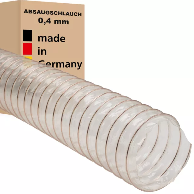 Absaugschlauch 5 m / 10 m Spiralschlauch 0,4 mm Flexschlauch Späneschlauch - DE