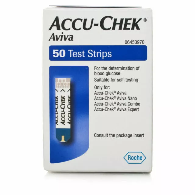 Accu-Chek Aviva Blood Glucose Test Strips. Pack of 50 . EXPIRY: 01/2024