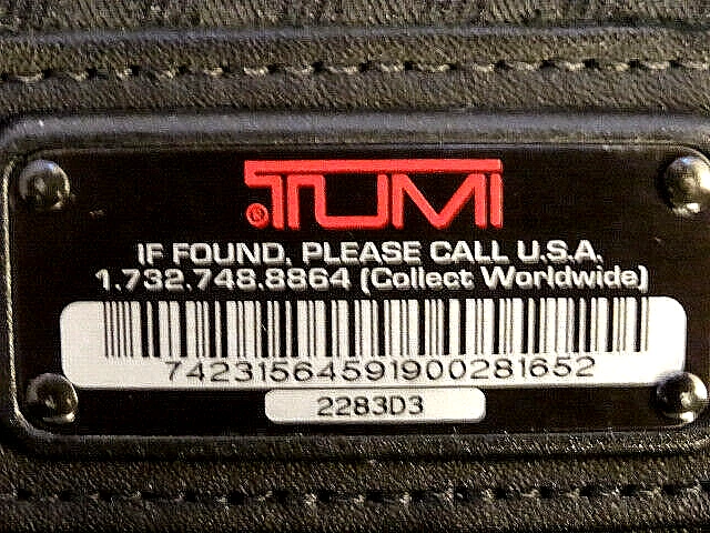 TUMI Large 26”x19”x13” Black Ballistic Nylon 2-wheel Rolling Suitcase Mod 2283D3