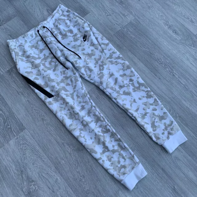 NIKE TECH FLEECE Camo Pants Joggers Summit White Size M Medium