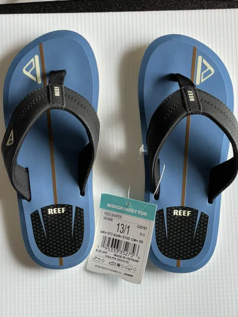 Kids REEF Kids Shaper Blue Sandals Flip Flops Size 13/1