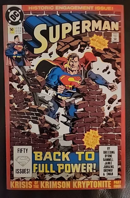 Superman #50 DC Comics (1990) 2nd Series Krimson Kryptonite 1st Print Comic Book