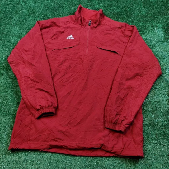 Adidas Veste Adulte Large Team Dallas USA Rouge Pull 1/4 Zip Léger Homme*