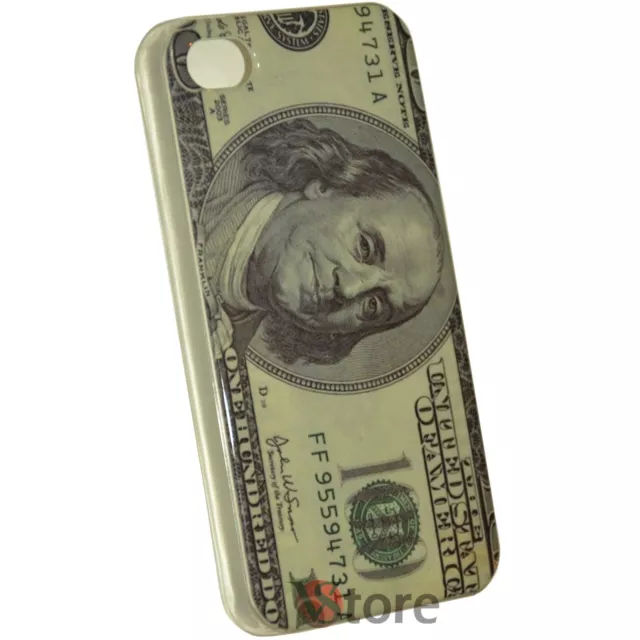 Cover Custodia Per iPhone 4S e 4 100 Dollari Dollaro rigida