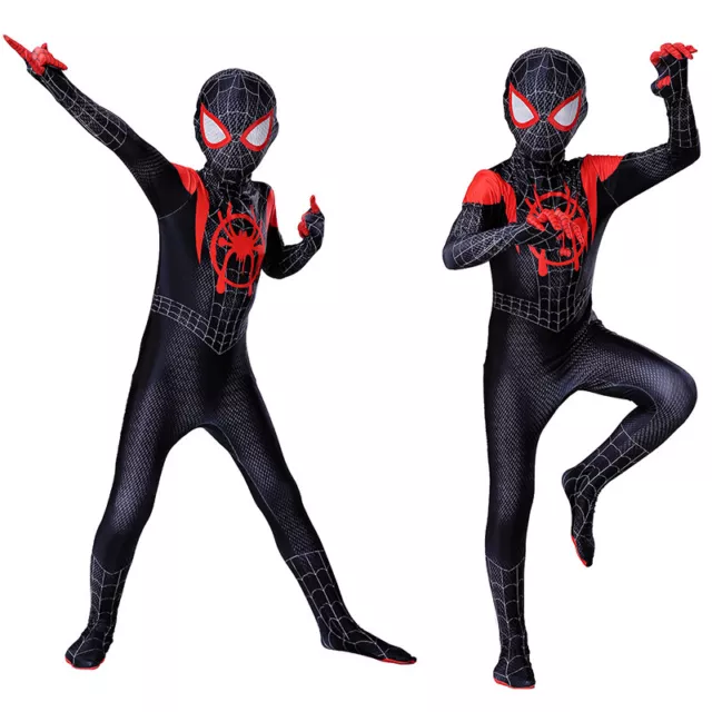 KIDS SPIDER-MAN INTO the Spider-Verse Miles Morales Spiderman Cosplay ...