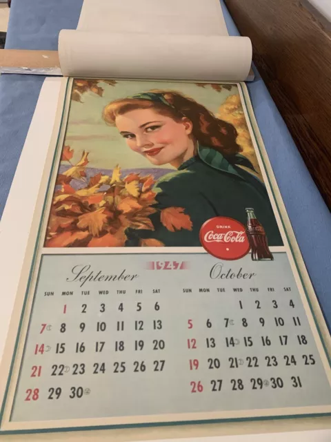 1947 Coca Cola Calendar, Museum Quality 2