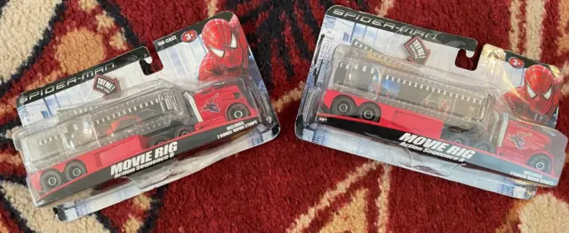 Lot of 2 Spider-Man MOVIE RIG TRUCK Action Sequence A & B with Slide Lens