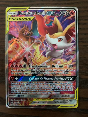 Carte Pokémon : Dracaufeu et Roussil GX SM230 Promo Soleil & Lune  Française