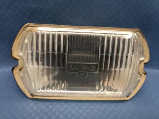 NOS Lucas Square 8 Fog Lamp Lens "Foreign Glass" Shelby TR6 Jag Rover With Bulb