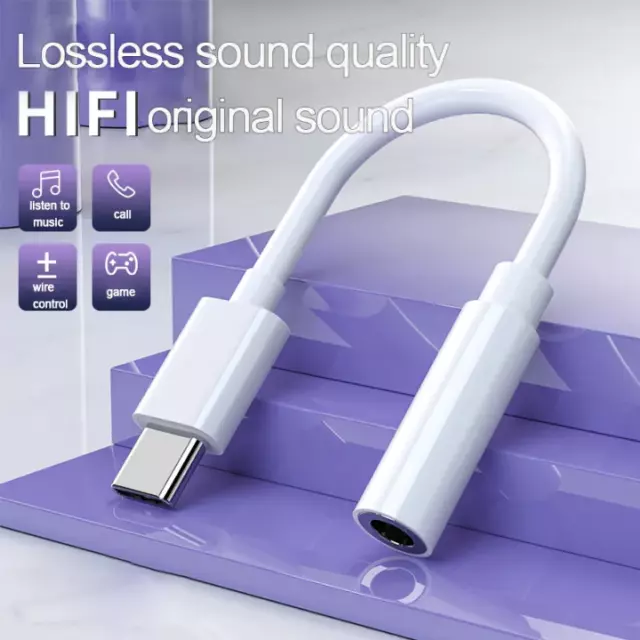 USB Type C TO 3.5mm Female Headphone Jack Adapter AUX Stereo Speaker Audio Cable