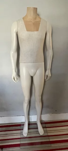 Male Full Body Mannequin With Glass Stand Bonaveri Fabric Body Cover