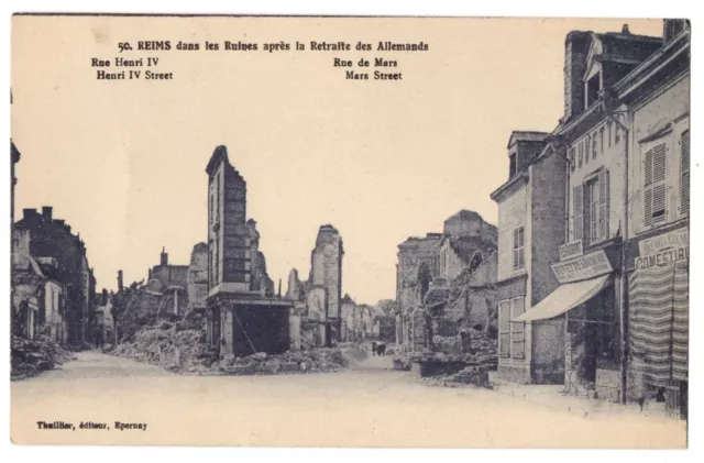 CPA 51 - REIMS (Marne) - 50. Rue Henri IV, rue de Mars. In the Ruins